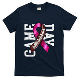 Game Day - Breast Cancer Awareness Pink Football Ribbon T-Shirt