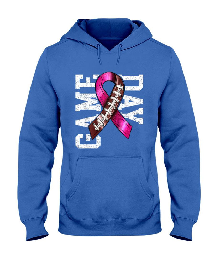 Game Day - Breast Cancer Awareness Pink Football Ribbon T-Shirt