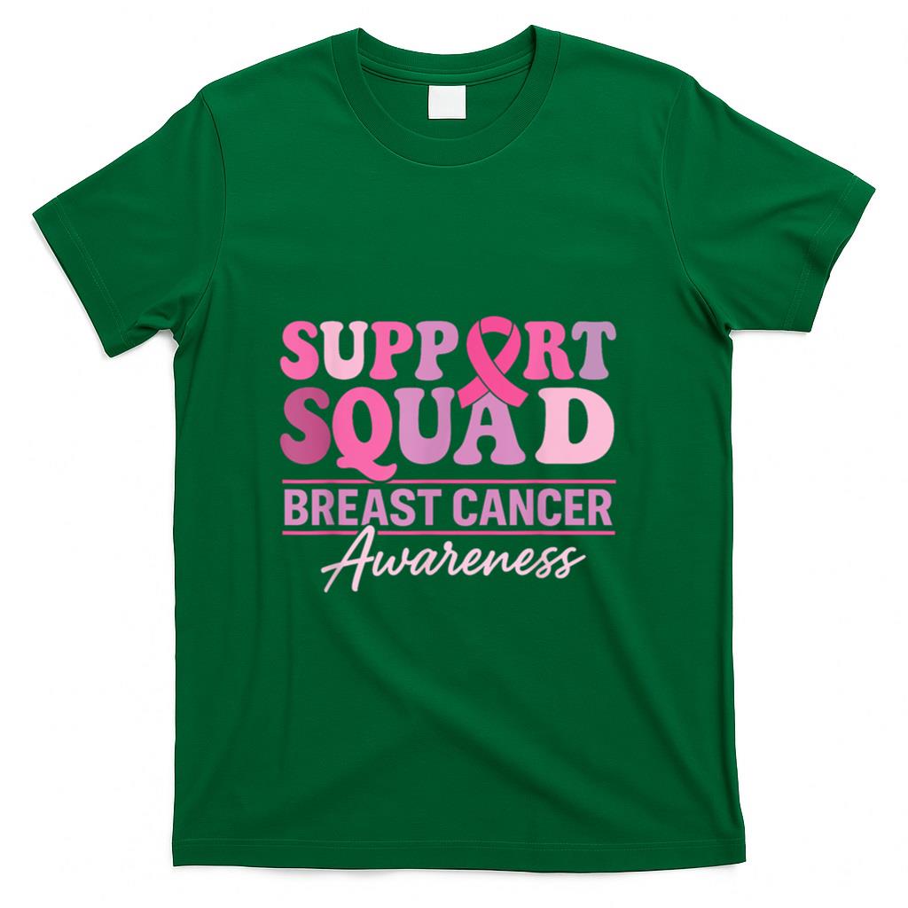 Support Groovy Squad Pink Ribbon Breast Cancer Awareness T-Shirt