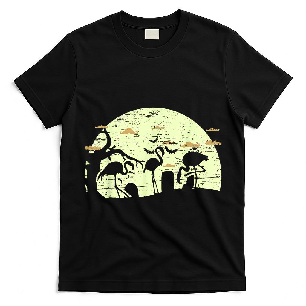 Flamingo Pink Exotic Bird Halloween Spooky Trick Or Treat T-Shirt