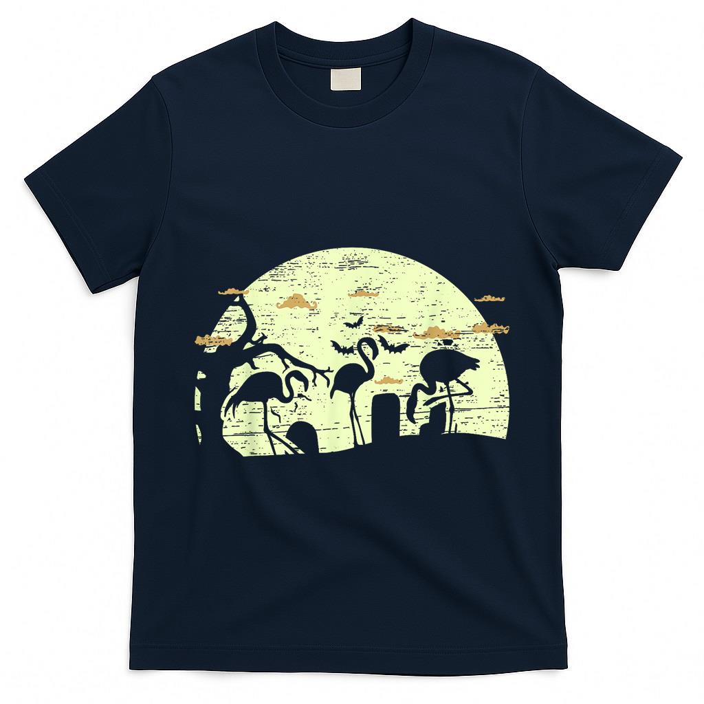 Flamingo Pink Exotic Bird Halloween Spooky Trick Or Treat T-Shirt