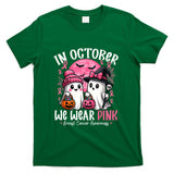 in October We Wear Pink Ghost Witch Breast Cancer Awareness T-Shirt_4