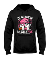in October We Wear Pink Ghost Witch Breast Cancer Awareness T-Shirt_4