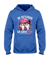 in October We Wear Pink Ghost Witch Breast Cancer Awareness T-Shirt_4
