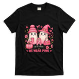 in October We Wear Pink Cute Ghost Breast Cancer Awareness T-Shirt