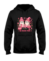 in October We Wear Pink Cute Ghost Breast Cancer Awareness T-Shirt