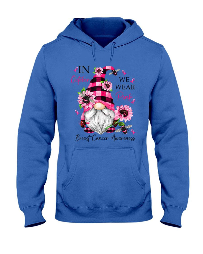 In October We Wear Pink Gnome Breast Cancer Awareness T-Shirt