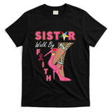 OES SiStar Leopard Walk By Faith Breast Cancer Awareness T-Shirt