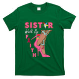 OES SiStar Leopard Walk By Faith Breast Cancer Awareness T-Shirt