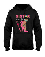 OES SiStar Leopard Walk By Faith Breast Cancer Awareness T-Shirt