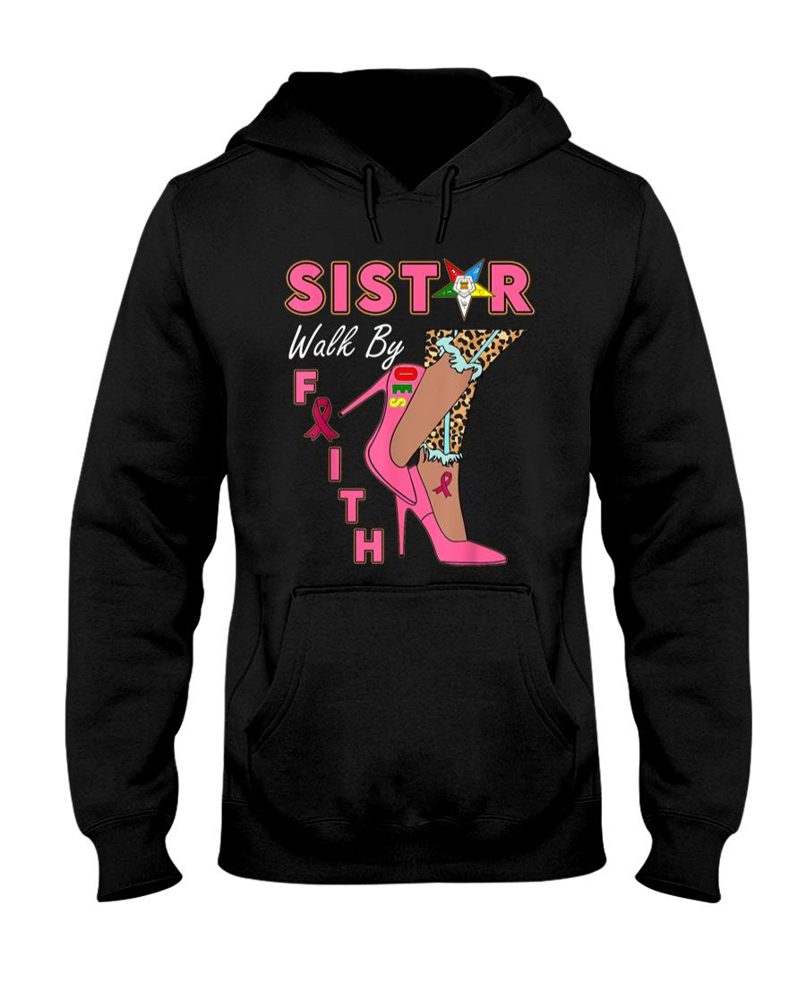 OES SiStar Leopard Walk By Faith Breast Cancer Awareness T-Shirt
