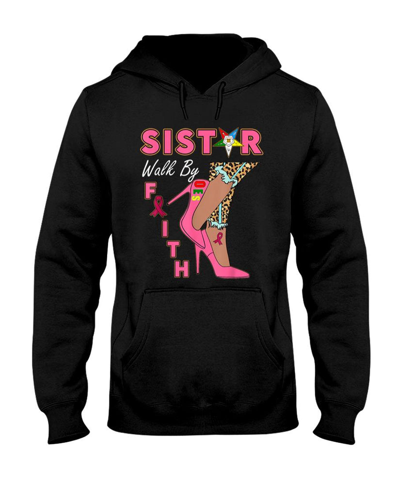OES SiStar Leopard Walk By Faith Breast Cancer Awareness T-Shirt