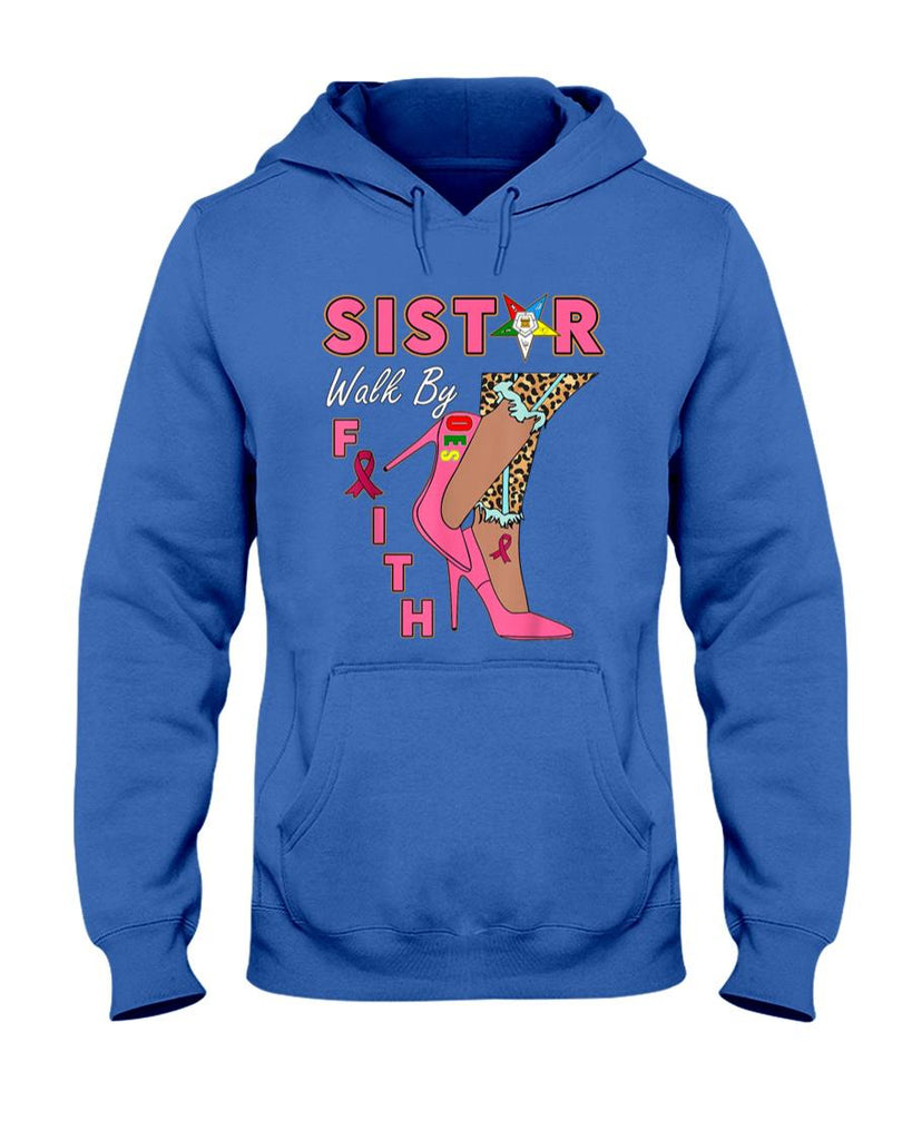 OES SiStar Leopard Walk By Faith Breast Cancer Awareness T-Shirt