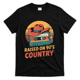 Retro Nostalgia - Womens Raised On 90s Country Vintage Music Nostalgia Retro Cassette T-Shirt