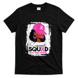Support Squad Black Women Pink Hat Breast Cancer Awareness T-Shirt
