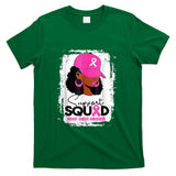 Support Squad Black Women Pink Hat Breast Cancer Awareness T-Shirt