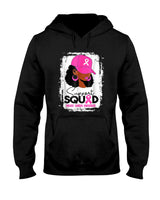 Support Squad Black Women Pink Hat Breast Cancer Awareness T-Shirt