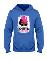 Support Squad Black Women Pink Hat Breast Cancer Awareness T-Shirt