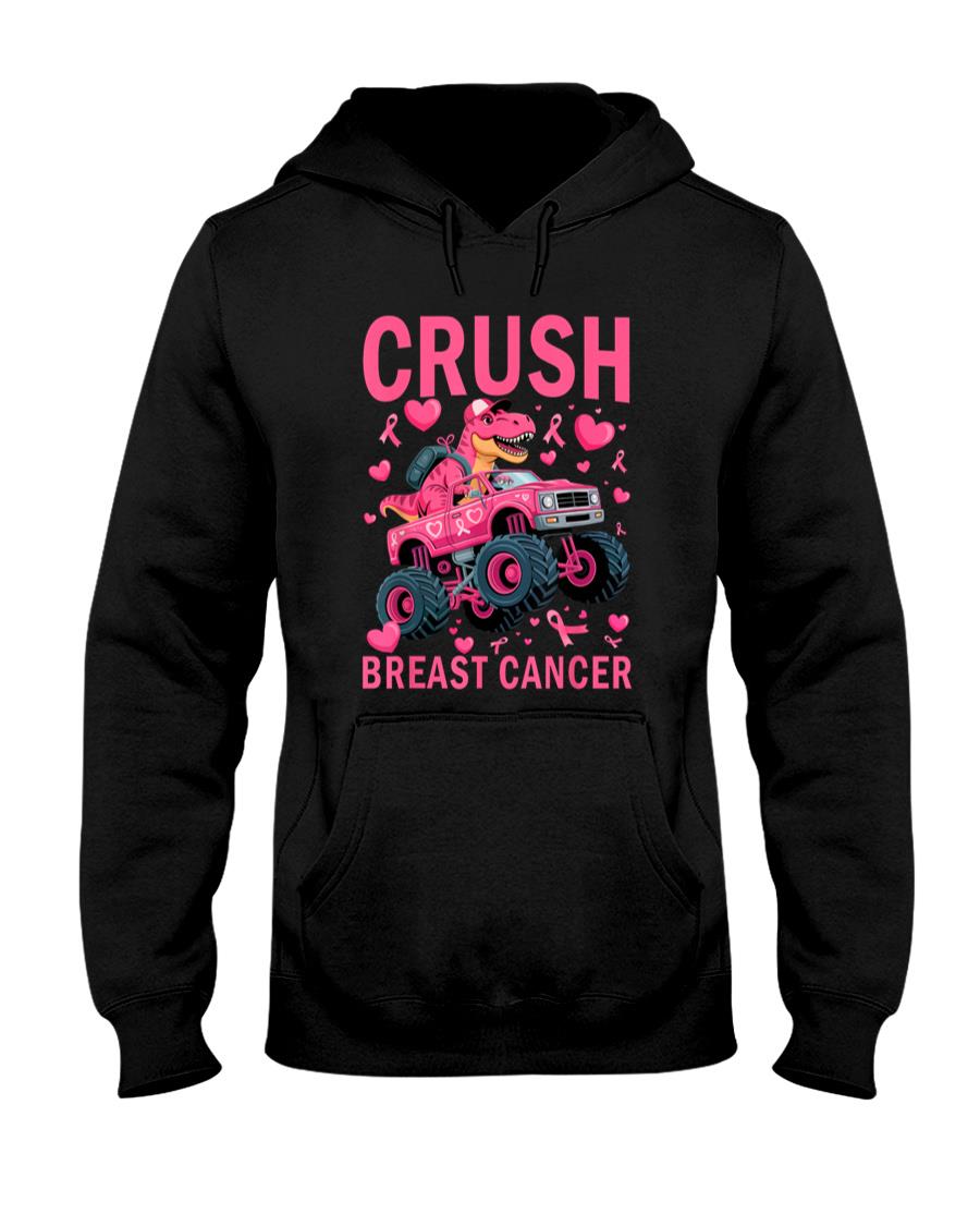 Crush Breast Cancer Awareness Pink Monster Truck Boys Kids T-Shirt