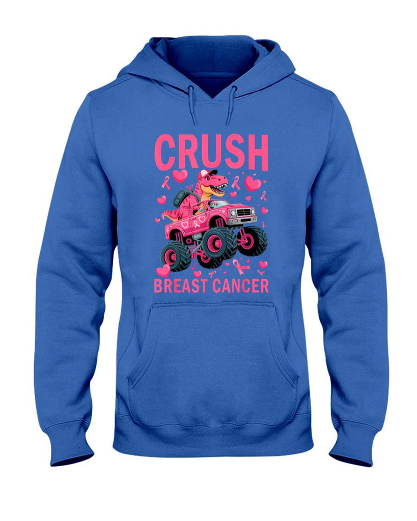 Crush Breast Cancer Awareness Pink Monster Truck Boys Kids T-Shirt