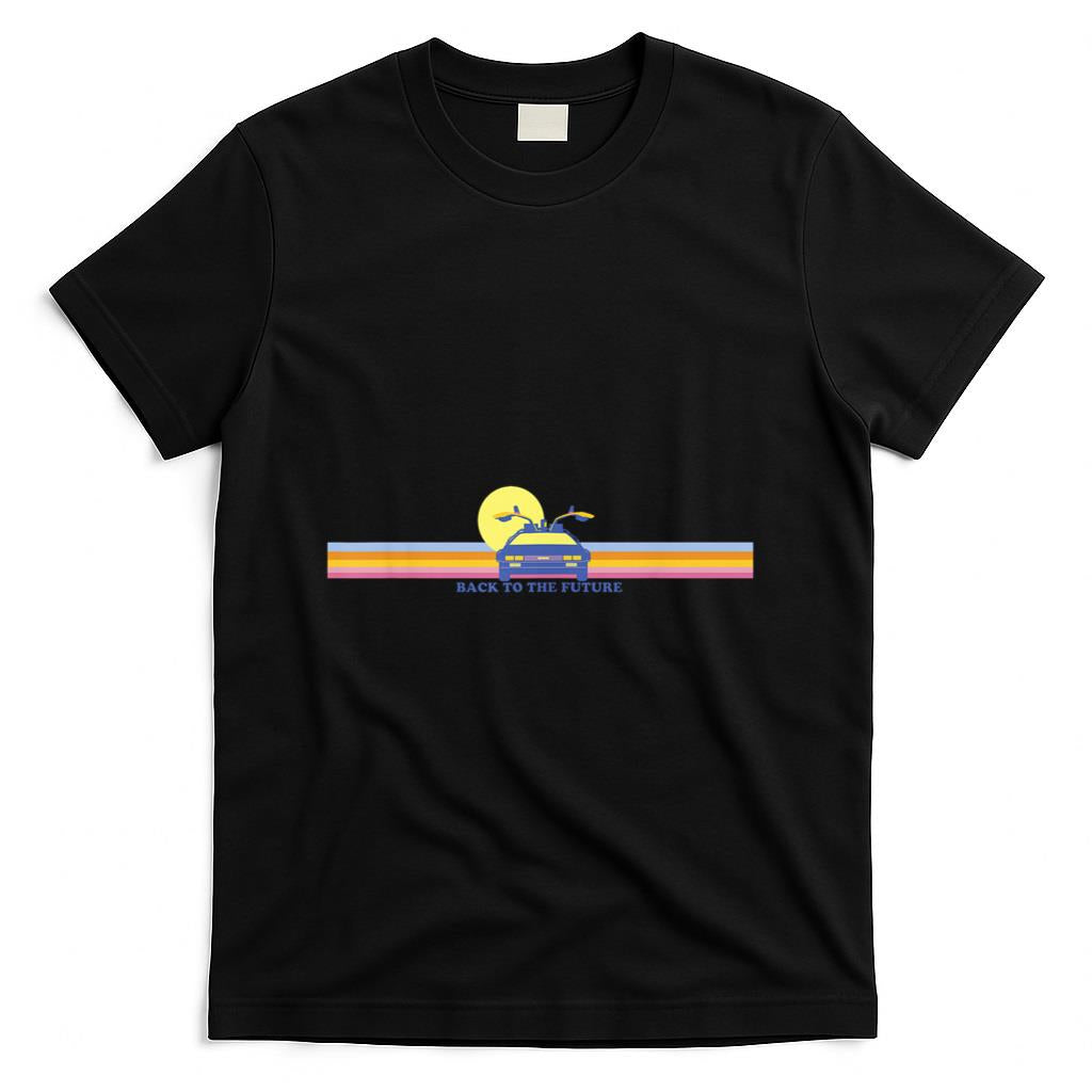 Retro Nostalgia - Back To The Future Delorean Retro Chest Stripes T-Shirt