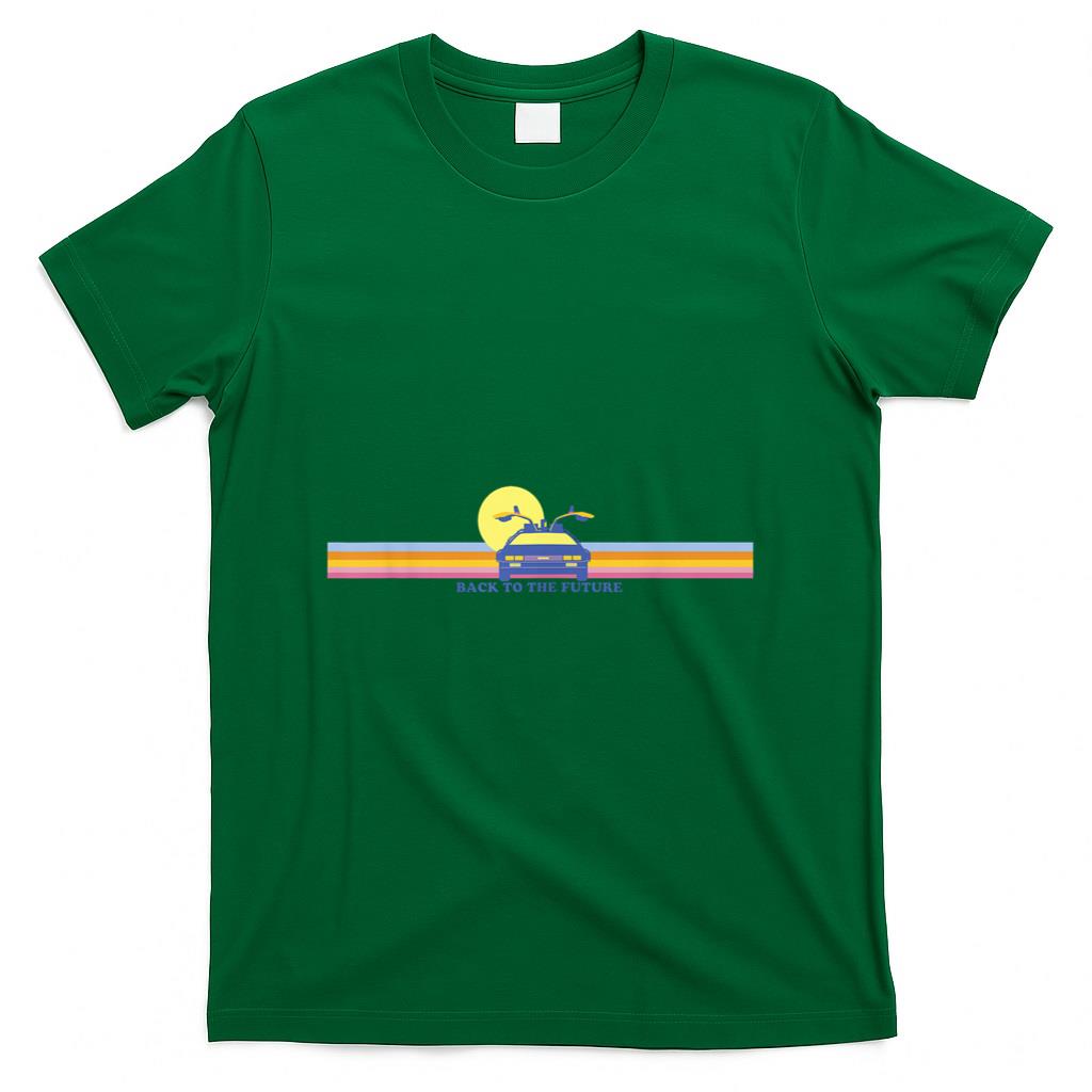 Retro Nostalgia - Back To The Future Delorean Retro Chest Stripes T-Shirt