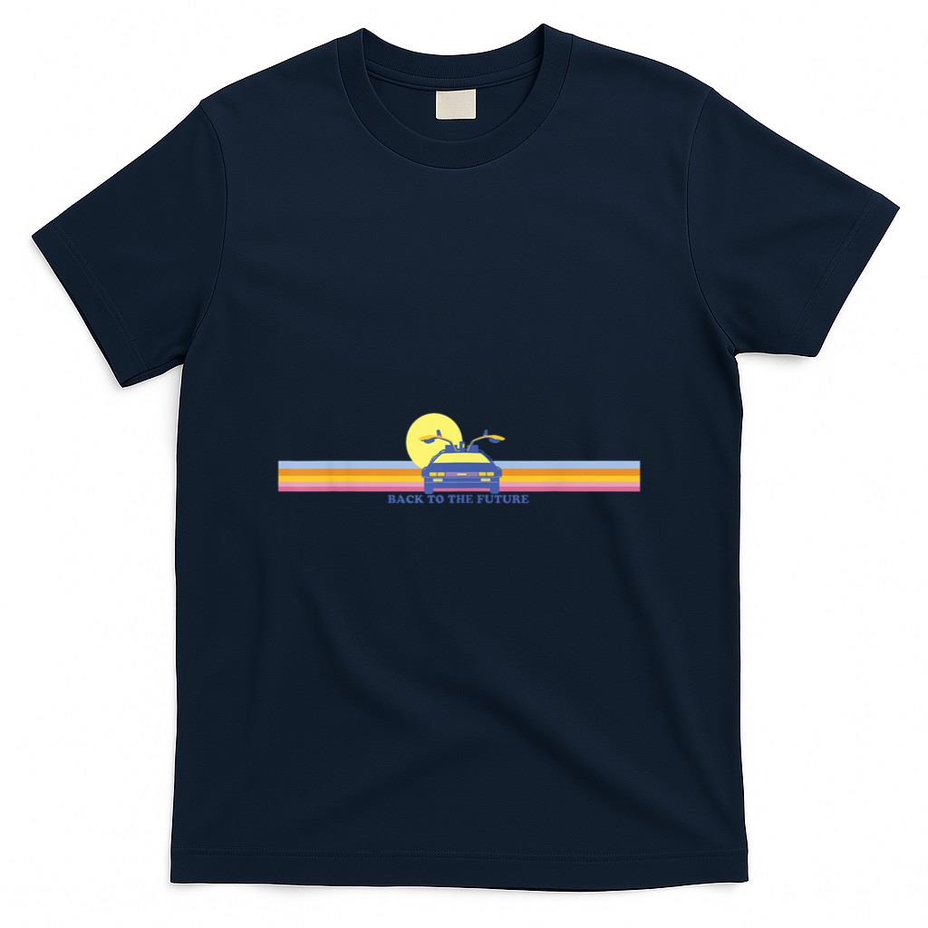 Retro Nostalgia - Back To The Future Delorean Retro Chest Stripes T-Shirt