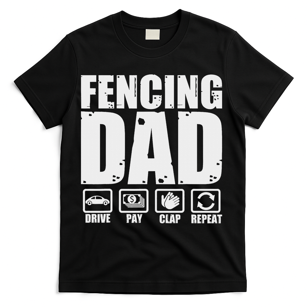 Funny Fencing Dad Proud Fencer Father Humor Fathers Day T-Shirt