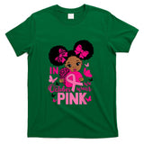 Messy Bun In October We Wear Pink Girls Toddlers T-Shirt