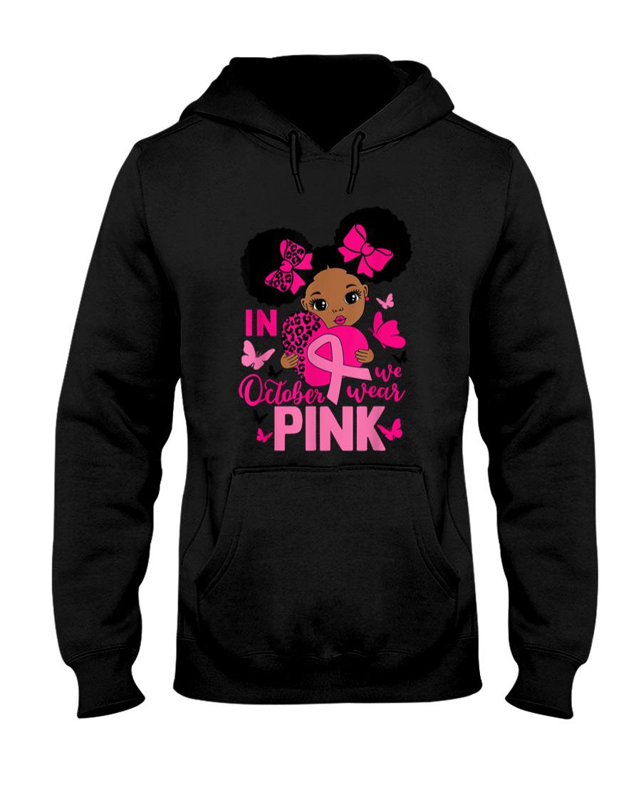 Messy Bun In October We Wear Pink Girls Toddlers T-Shirt