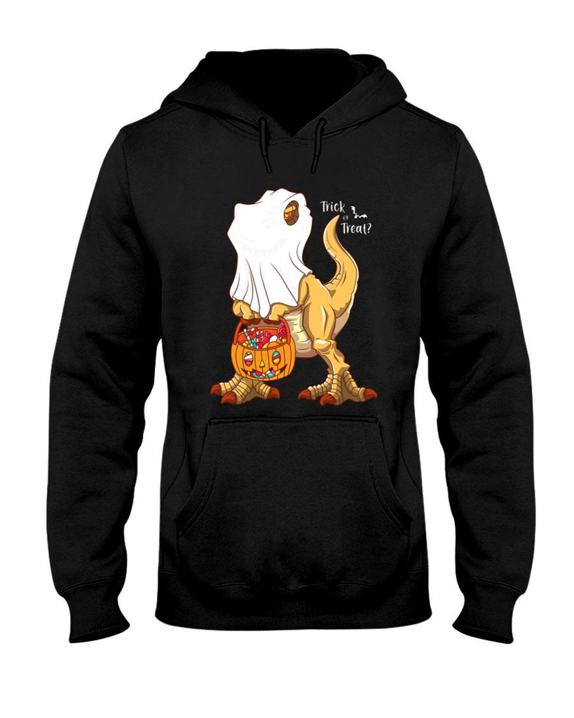 Pumpkin Saurus Halloween - T-Rex in White Mask and Pumpkin basket Essential T-Shirt