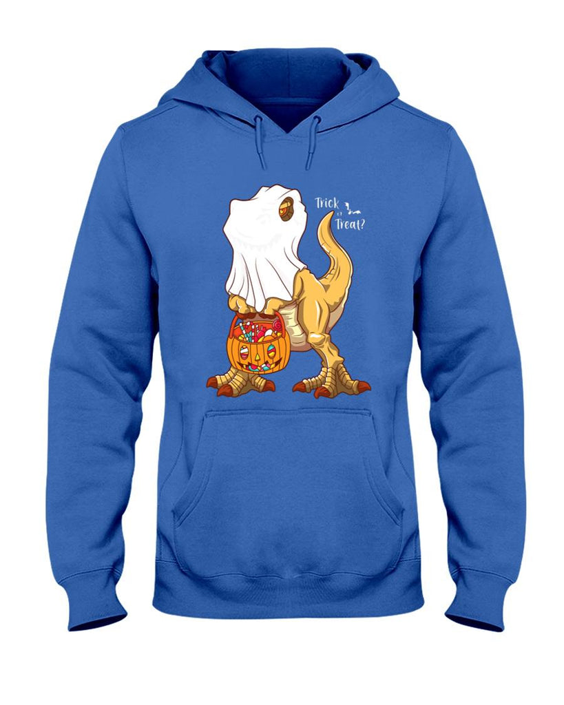 Pumpkin Saurus Halloween - T-Rex in White Mask and Pumpkin basket Essential T-Shirt