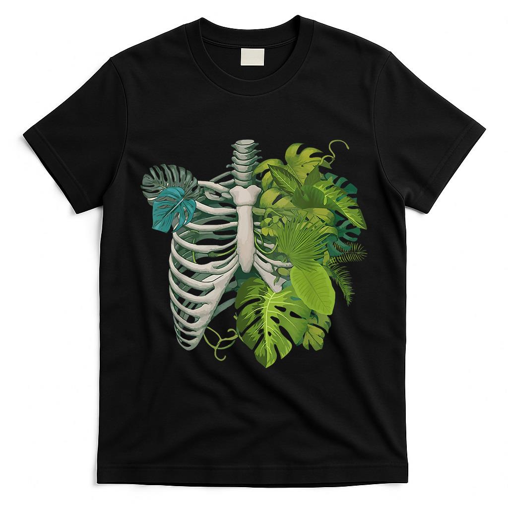 Skeleton Plant Spooky Season Happy Halloween Trick Or Treat T-Shirt