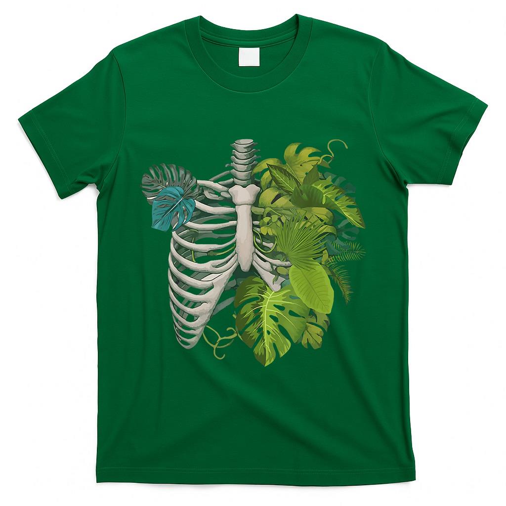 Skeleton Plant Spooky Season Happy Halloween Trick Or Treat T-Shirt