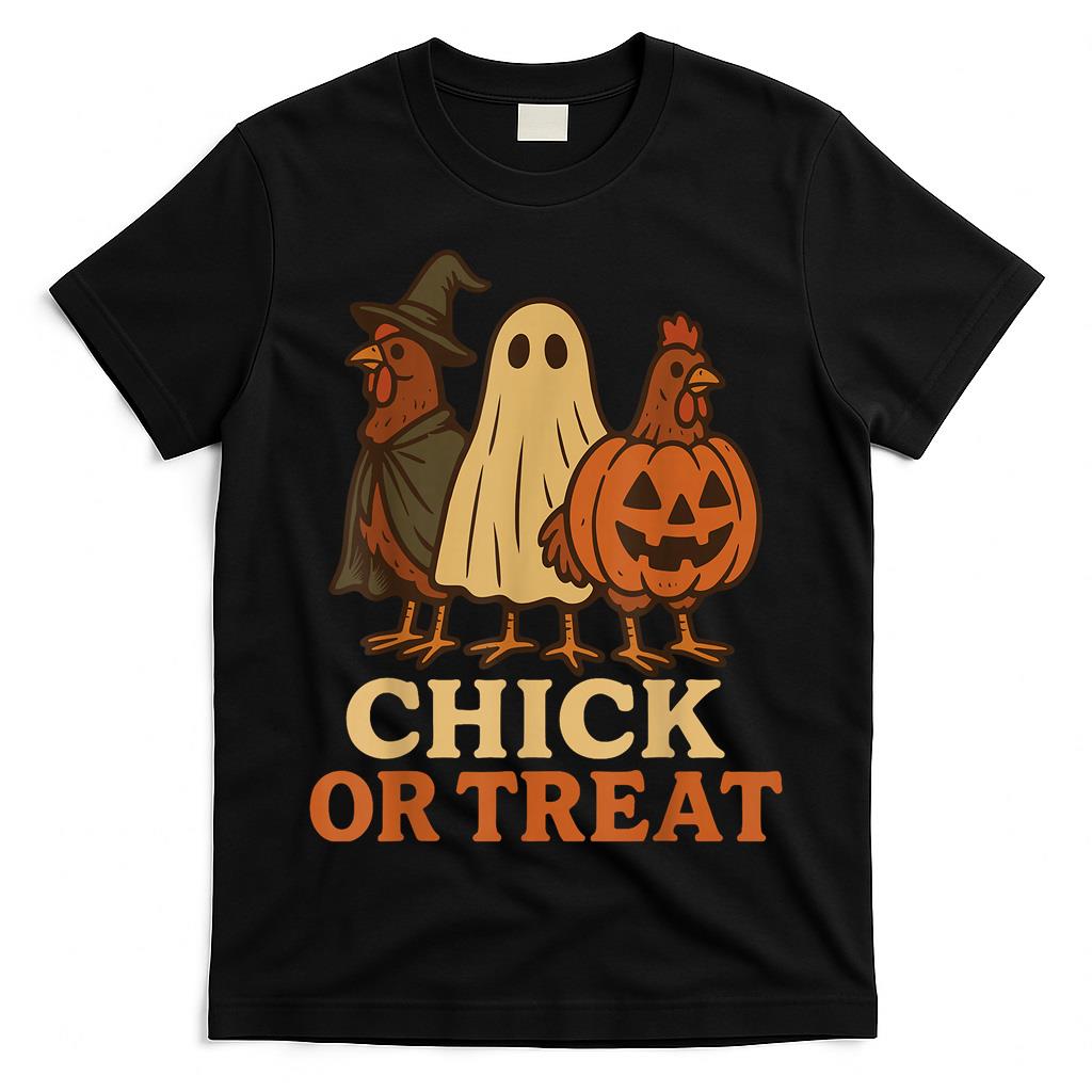 Chick or Treat Farming Funny Chicken Halloween Costume T-Shirt