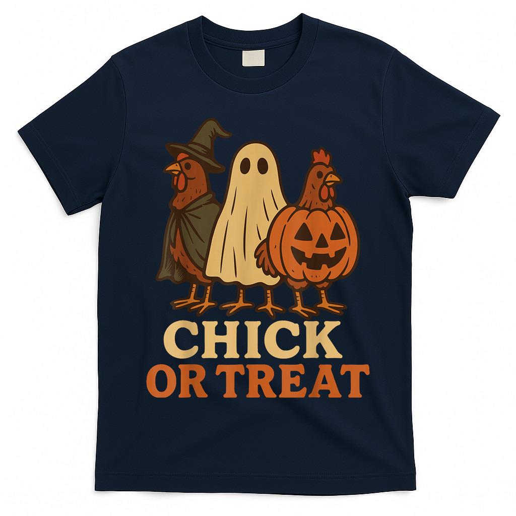 Chick or Treat Farming Funny Chicken Halloween Costume T-Shirt
