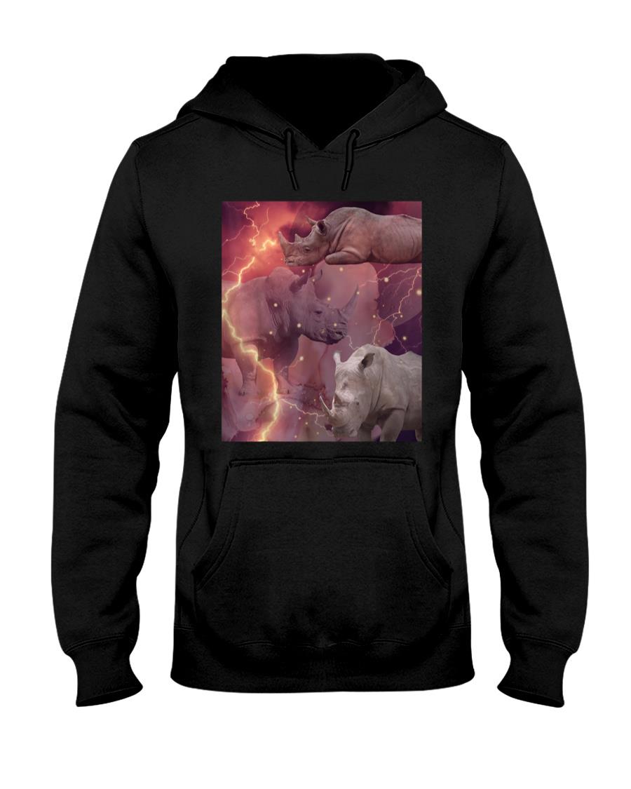Retro Nostalgia - Three Rhino Moon Lover Funny Obsessed 90s Retro Nostalgia T-Shirt