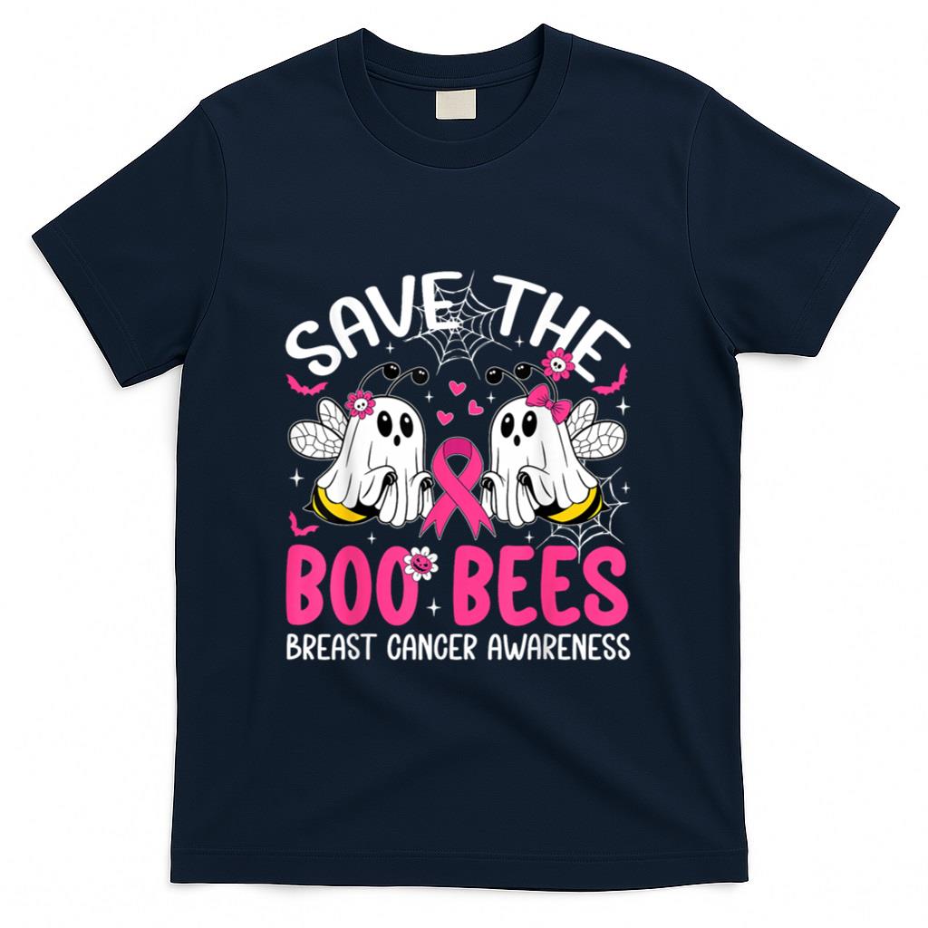 Save The Boobees Boo Bees Breast Cancer Halloween Women Girl T-Shirt