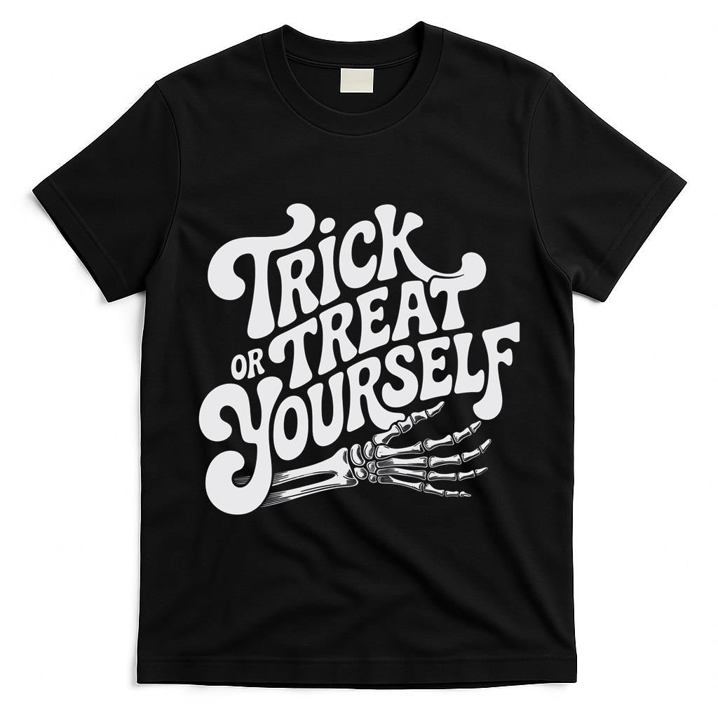 Trick or Treat Yourself Funny Skeleton Long Sleeve T-Shirt