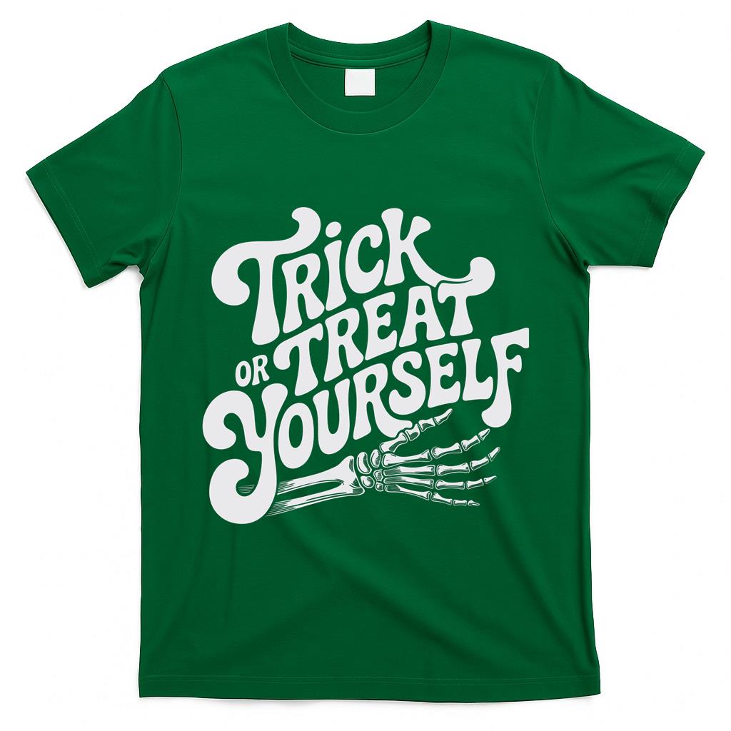 Trick or Treat Yourself Funny Skeleton Long Sleeve T-Shirt