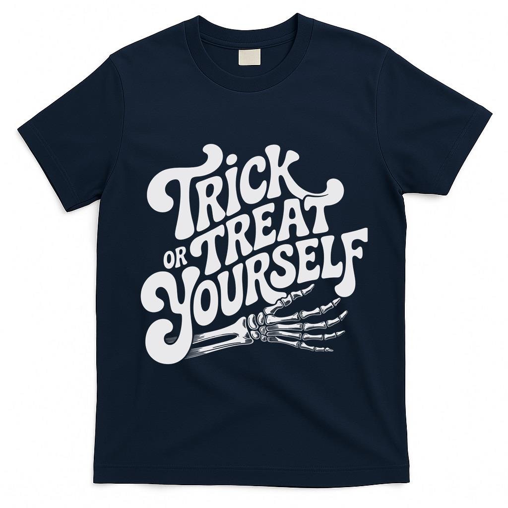 Trick or Treat Yourself Funny Skeleton Long Sleeve T-Shirt