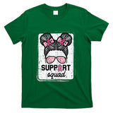 Breast Cancer Support Squad Bun Awareness Girls Kids Youth T-Shirt
