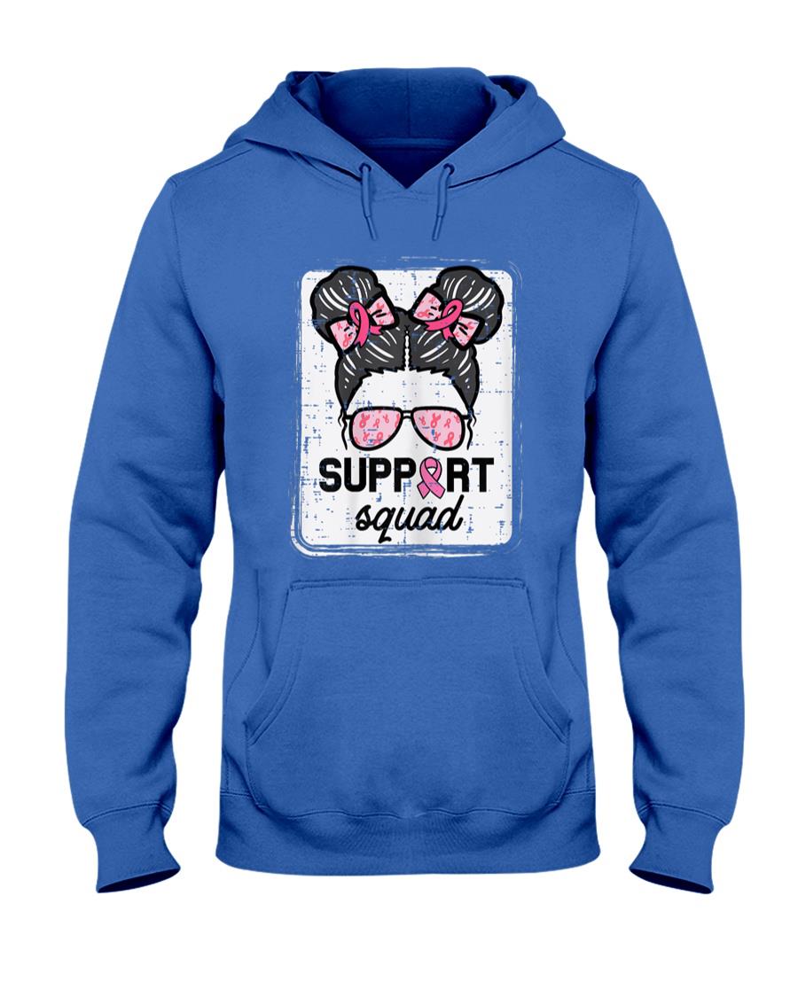 Breast Cancer Support Squad Bun Awareness Girls Kids Youth T-Shirt