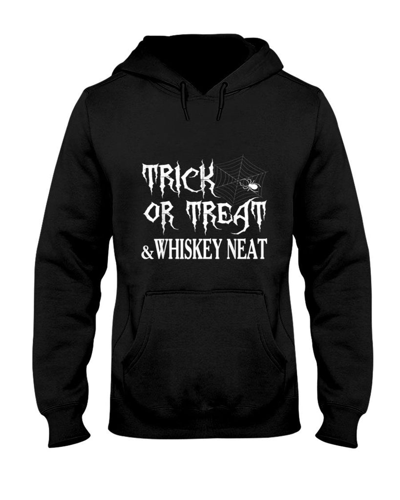 Funny Halloween Gifts Trick Or Treat And Whiskey Neat T-Shirt