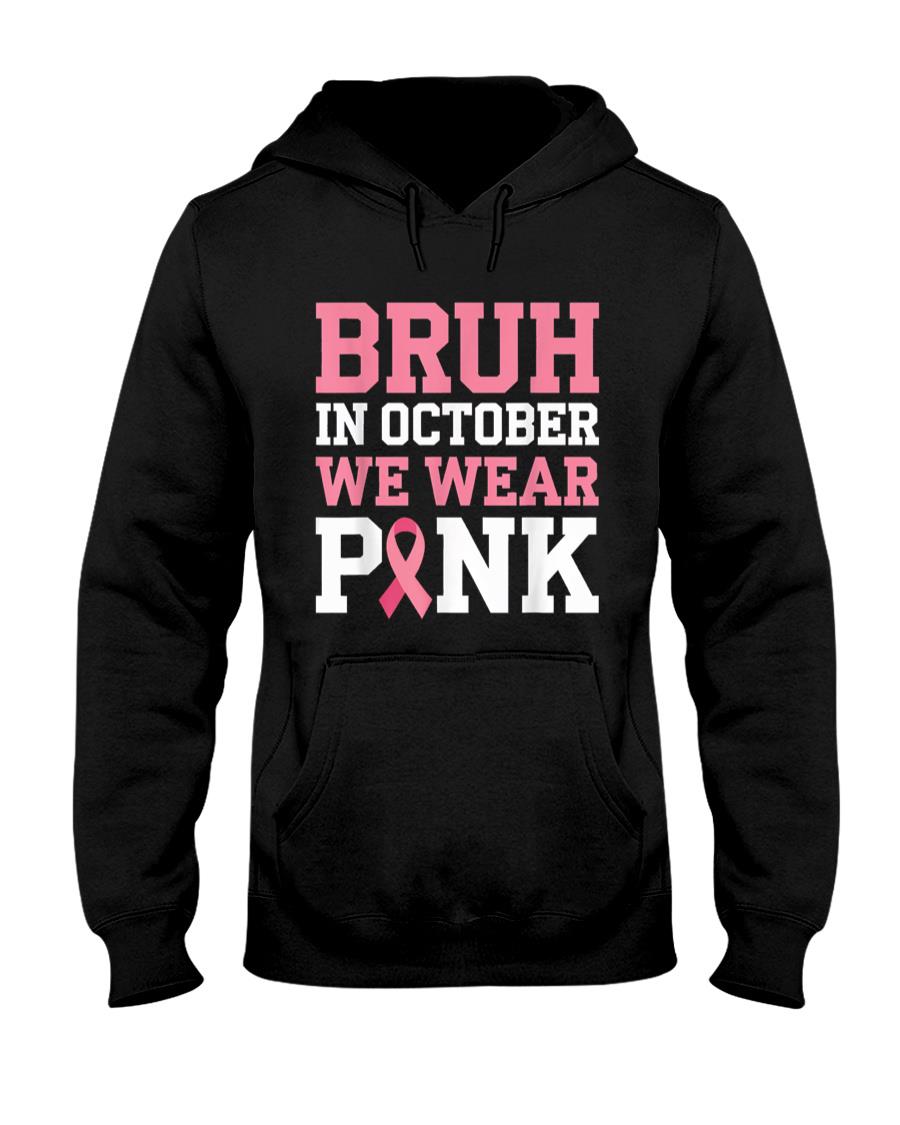 Breast Cancer Shirts for Kids Boys Bruh In October Wear Pink T-Shirt