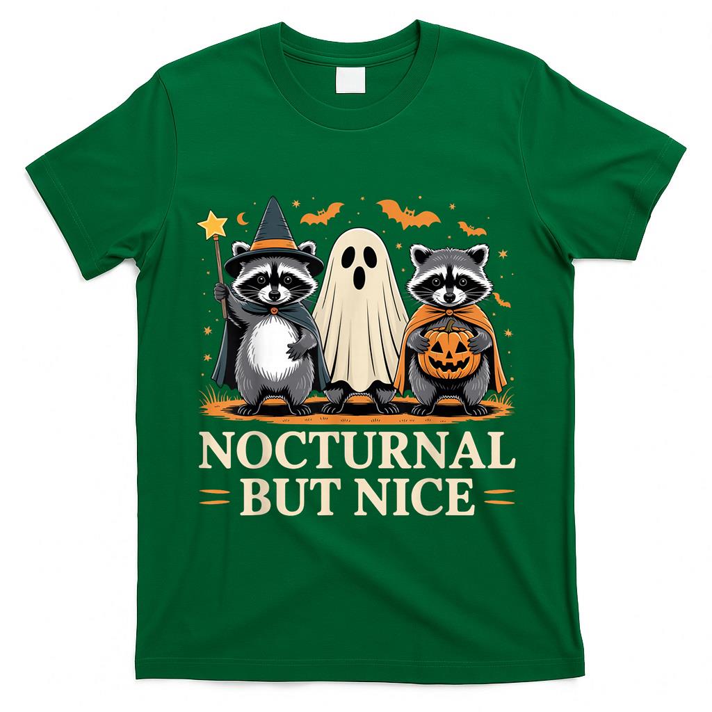 Spooky and Feral Halloween Cute Ghost Raccoon Trick Or Treat  Style 7 T-Shirt