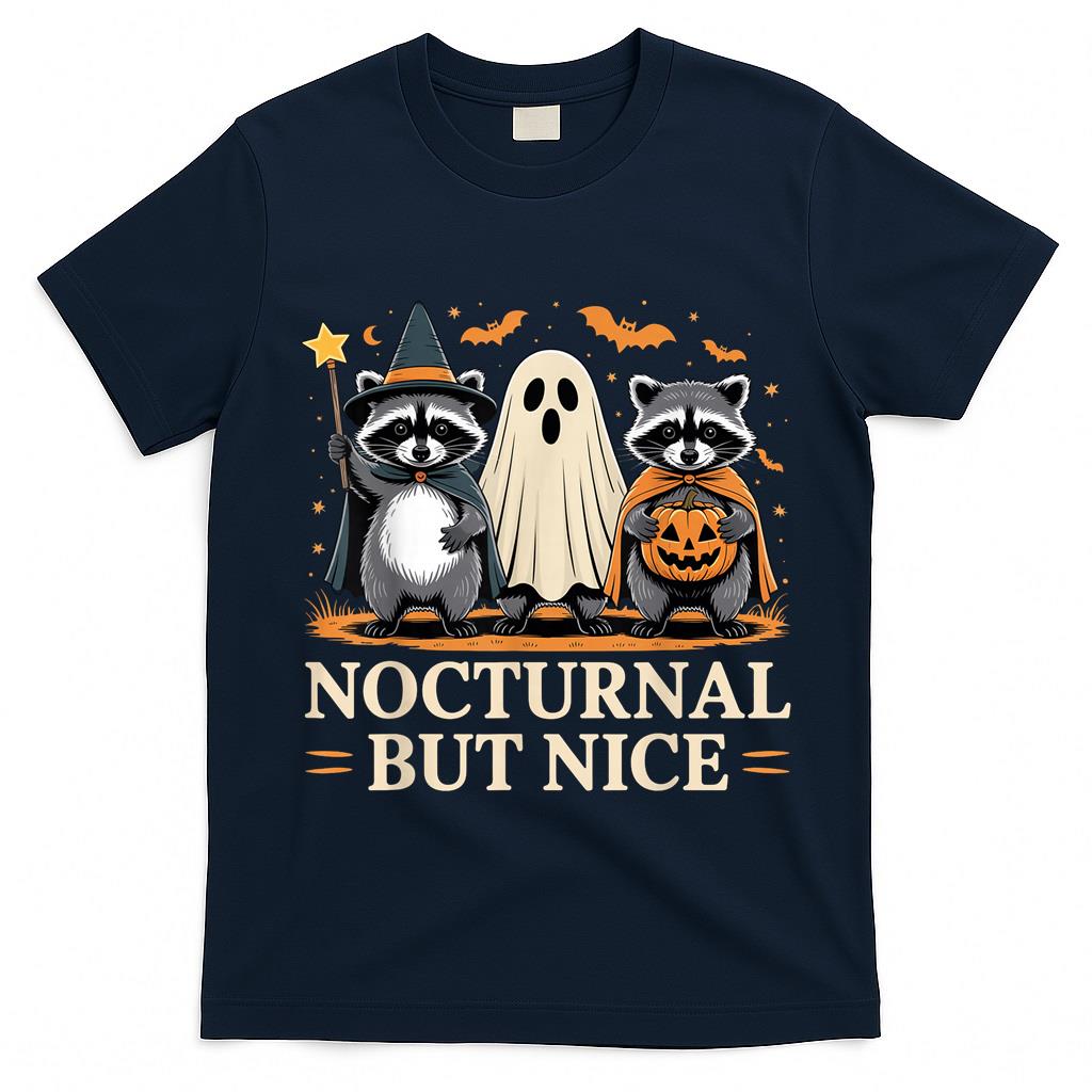 Spooky and Feral Halloween Cute Ghost Raccoon Trick Or Treat  Style 7 T-Shirt