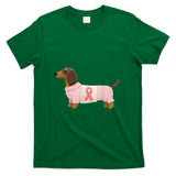 Dachshund Pink Ribbon Breast Cancer Awareness Support T-Shirt