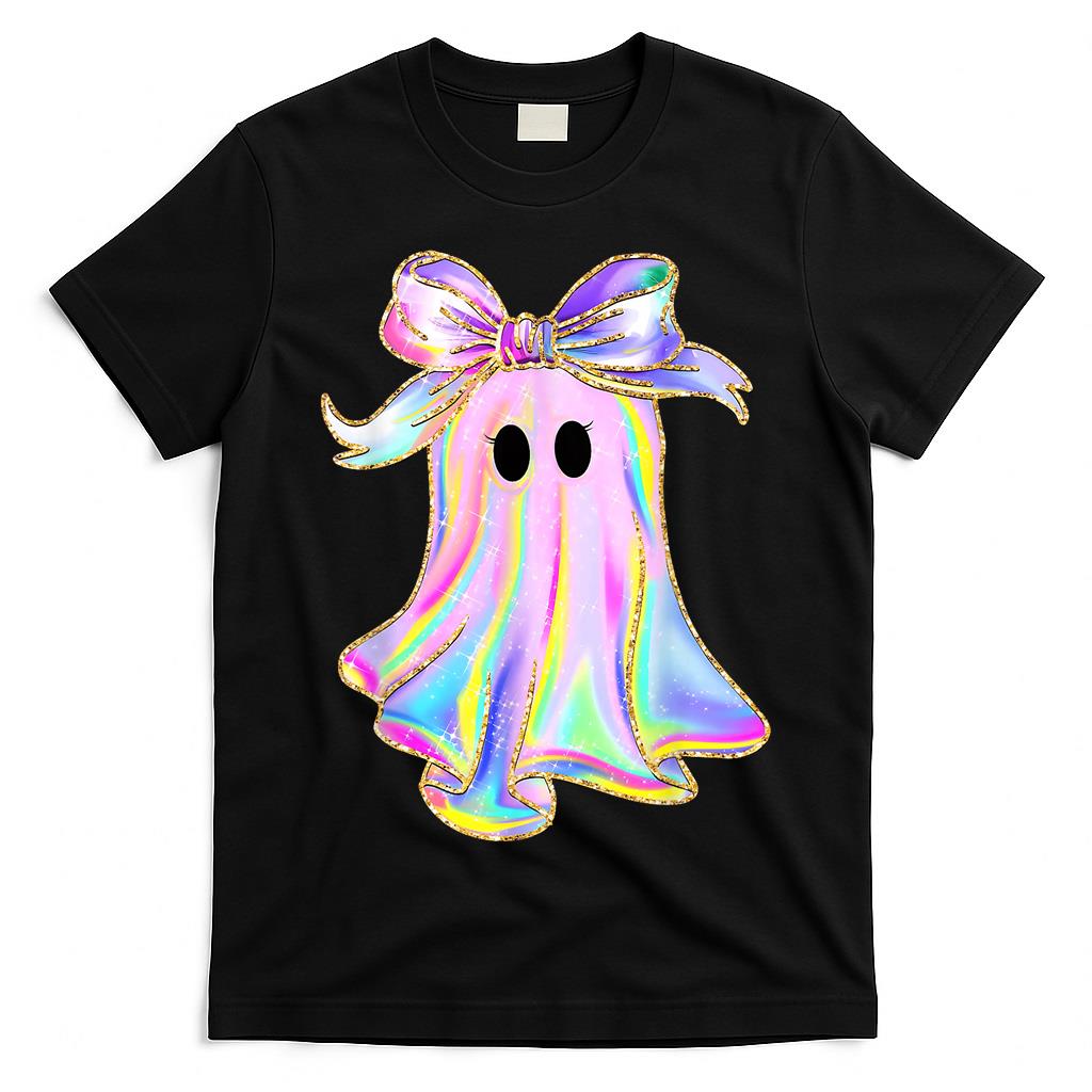 Ghost Coquette Bow Spooky Season Trick Or Treat Halloween T-Shirt