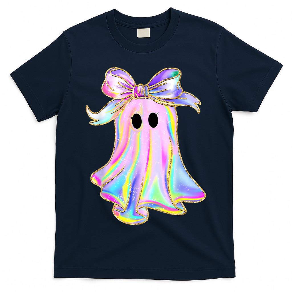 Ghost Coquette Bow Spooky Season Trick Or Treat Halloween T-Shirt